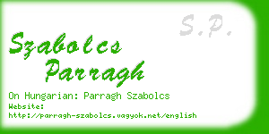 szabolcs parragh business card